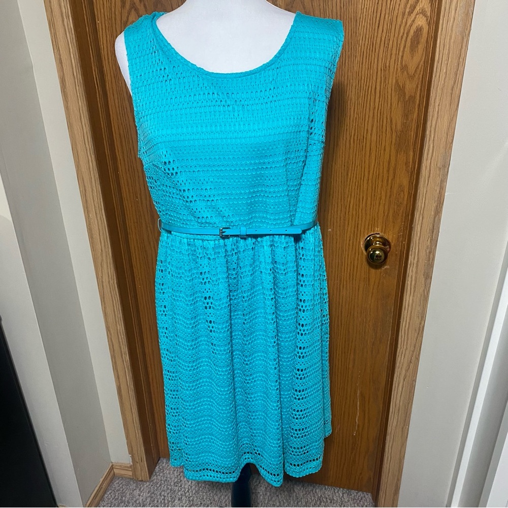 Cute blue dress with belt